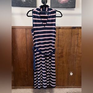 Lands end striped preppy jersey dress